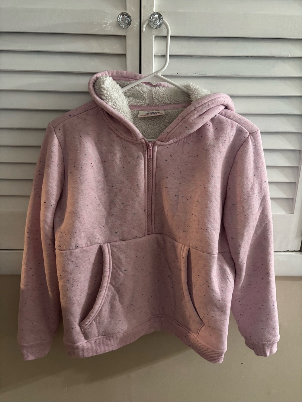 Girls' Pink Sherpa-Lined Hoodie Jacket